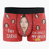 Custom Photo Jingle My Bells I'll Guarantee A White Christmas - Funny Personalized Custom Boxer Briefs, Men's Boxers - Christmas Gift For Boyfriend, Husband, Anniversary
