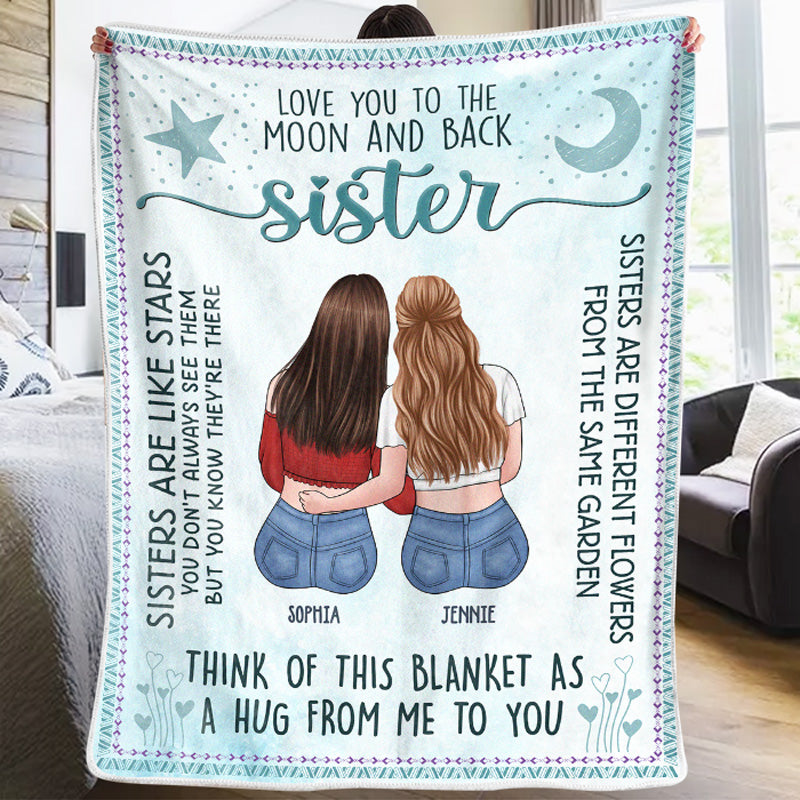 Sisters Are Like Stars - Bestie Personalized Custom Blanket - Gift For Best Friends, BFF, Sisters