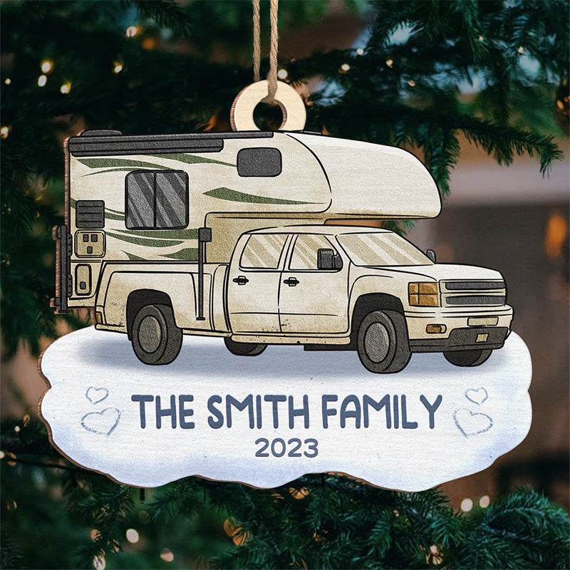 Live Love Laugh Camp - Family Personalized Custom Ornament - Wood Custom Shaped - Christmas Gift For Family Members, Camping Lovers