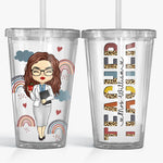 One Child One Teacher One Book - Teacher Personalized Custom Clear Acrylic Tumbler - Gift For Teacher, Back To School