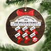 Seasons Greetings - Family Personalized Custom Ornament - Wood Round Shaped - Christmas Gift For Family Members