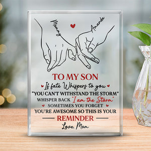 Sometimes You Forget, You Are AweSome - Family Personalized Custom Rectangle Shaped Acrylic Plaque - Gift From Mom