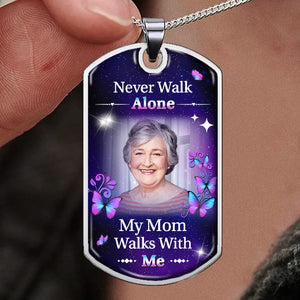 Custom Photo Walk With Me - Memorial Personalized Custom Necklace - Sympathy Gift, Gift For Family Members