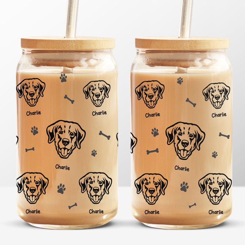 Dogs Never Bite Me Just Humans - Dog Personalized Custom Glass Cup, Iced Coffee Cup - Gift For Pet Owners, Pet Lovers