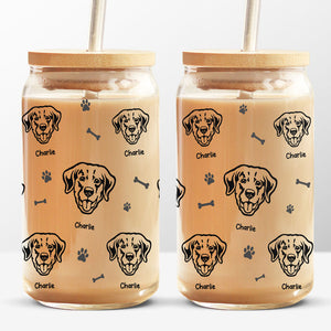 Dogs Never Bite Me Just Humans - Dog Personalized Custom Glass Cup, Iced Coffee Cup - Gift For Pet Owners, Pet Lovers
