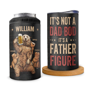 It's A Father Figure - Family Personalized Custom 4 In 1 Can Cooler Tumbler - Birthday Gift For Dad