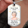Custom Photo Never Walk Alone - Memorial Personalized Custom Necklace - Sympathy Gift, Gift For Family Members