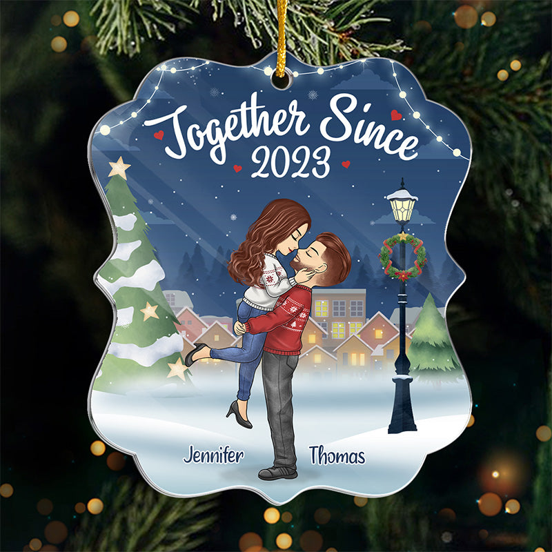 So Many Of My Smiles Begin With You - Couple Personalized Custom Ornament - Acrylic Custom Shaped - Christmas Gift For Husband Wife, Anniversary