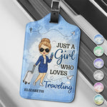 A Girl Who Loves Traveling - Travel Personalized Custom Luggage Tag - Holiday Vacation Gift, Gift For Women