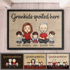 Grandkids Spoiled Here - Family Personalized Custom Decorative Mat - Gift For Grandparents