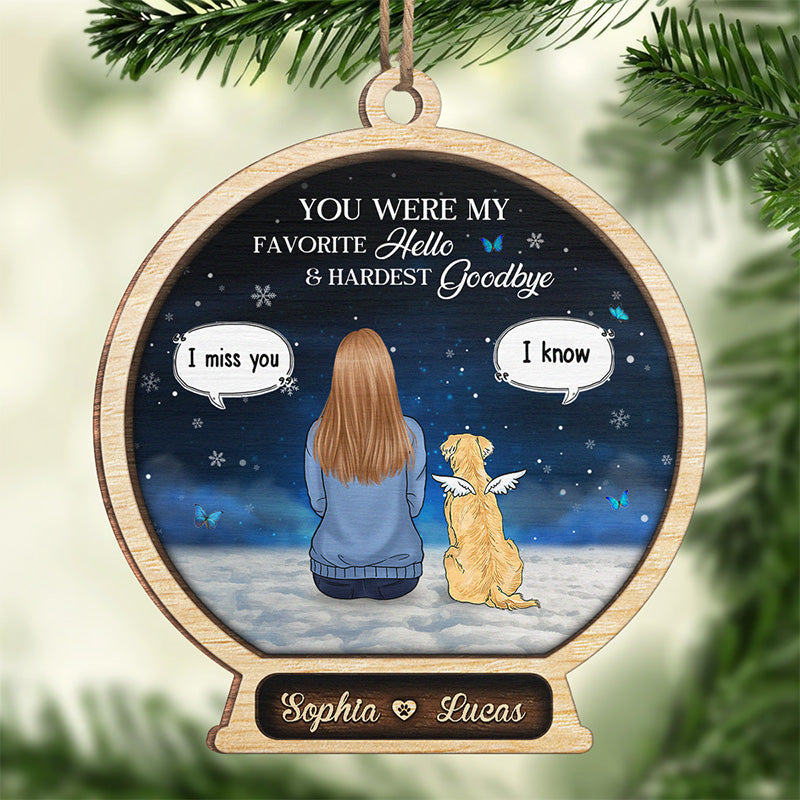 Hear The Wind And Think Of Me - Memorial Personalized Custom Ornament - Wood Custom Shaped - Christmas Gift, Sympathy Gift For Pet Owners, Pet Lovers