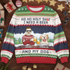 Nous avons besoin d'une bière et de nos chats - Sweat-shirt moche personnalisé pour chien et chat - Pull en laine unisexe - Cadeau de Noël pour mari, femme, propriétaires d'animaux, amoureux des animaux