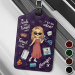 Work Hard, Travel Hard - Travel Personalized Custom Luggage Tag - Holiday Vacation Gift, Gift For Women