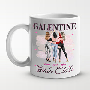 Galentine Girls Club - Bestie Personalized Custom Mug - Valentine Gift For Best Friends, BFF, Sisters