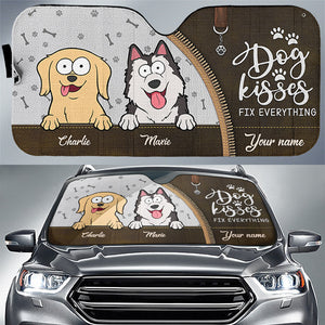 Life Is Better With Fur Babies - Dog & Cat Personalized Custom Auto Windshield Sunshade, Car Window Protector - Gift For Pet Owners, Pet Lovers