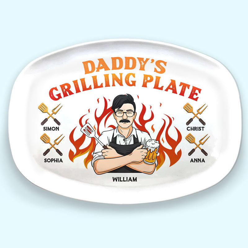 My Dad Is The Best Cook - Family Personalized Custom Platter - Father's Day, Birthday Gift For Dad
