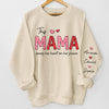 This Abuela Wears Her Heart On Her Sleeve - Family Personalized Custom Unisex Sweatshirt With Design On Sleeve - Gift For Mom, Grandma