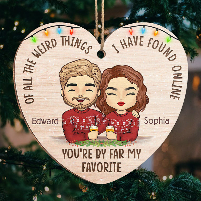 You Are My Today And All Of My Tomorrows - Couple Personalized Custom Ornament - Wood Heart Shaped - Christmas Gift For Husband Wife, Anniversary