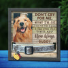 Photo personnalisée « Ne pleure pas pour moi, maman » - Plaque commémorative personnalisée pour la perte d'un animal de compagnie, cadre pour collier - Cadeau de condoléances pour les propriétaires d'animaux et les amoureux des animaux