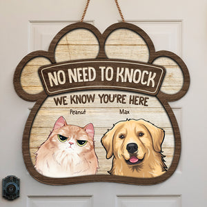 This House Is Ruled By Us - Dog & Cat Personalized Custom Shaped Home Decor Wood Sign - House Warming Gift For Pet Owners, Pet Lovers