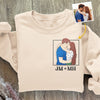 Custom Photo In Love And Bliss - Couple Personalized Custom Unisex Embroidered T-shirt, Sweatshirt - Gift For Husband Wife, Anniversary
