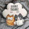 Nous régnons sur la maison - Coussin personnalisé en forme de chat - Cadeau pour les propriétaires d'animaux et les amoureux des animaux