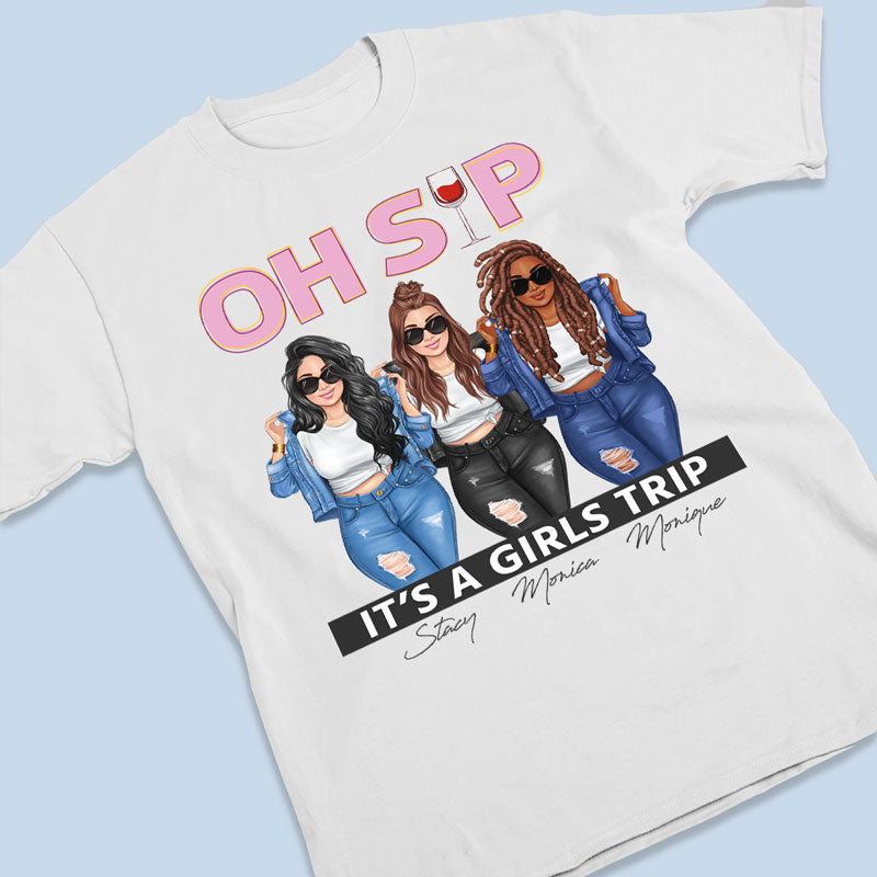 It's A Girls Trip - Bestie Personalized Custom Unisex T-shirt - Summer Vacation, Gift For Bestie, BFF, Sisters