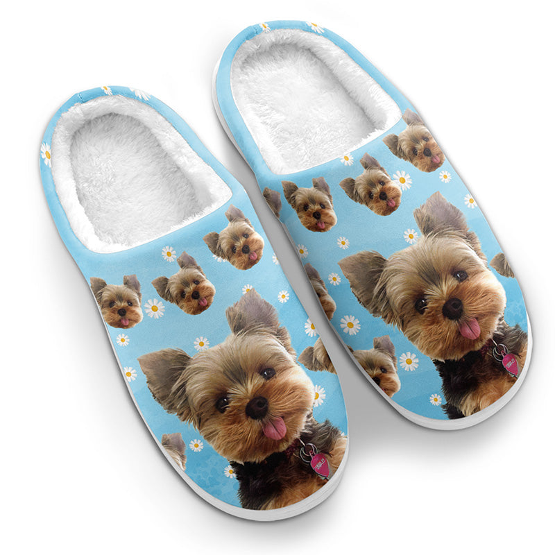 Custom Photo Naughty Or Nice List - Dog & Cat Personalized Custom Fluffy Slippers - Gift For Pet Owners, Pet Lovers