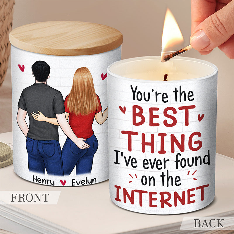 Lucky To Have You In My Life - Couple Personalized Custom Smokeless Scented Candle - Gift For Husband Wife, Anniversary
