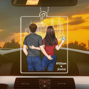 Greatest Road Trips With You - Couple Personalized Custom Car Ornament - Acrylic Custom Shaped - Gift For Husband Wife, Anniversary
