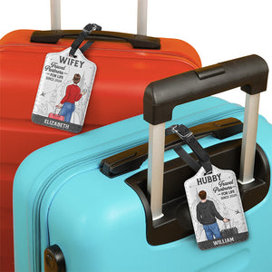 We're Lifelong Travel Partners - Travel Personalized Custom Combo 2 Luggage Tags - Holiday Vacation Gift, Gift For Adventure Travel Lovers, Husband Wife, Anniversary