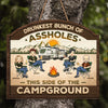 This Side Of The Campground - Camping Personalized Custom Shaped Home Decor Wood Sign - House Warming Gift For Best Friends, BFF, Sisters, Camping Lovers