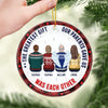 Life's Greatest Gift Is Family - Memorial Personalized Custom Ornament - Ceramic Round Shaped - Christmas Gift, Sympathy Gift For Family Members