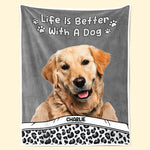 Custom Photo Life Is Better With Dogs & Cats - Dog & Cat Personalized Custom Baby Blanket - Gift For Dog Lovers, Pet Owners