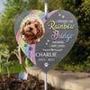Custom Photo Crossing The Rainbow Bridge - Memorial Personalized Memorial Garden Slate & Hook - Memorial Gift, Sympathy Gift For Pet Owners, Pet Lovers