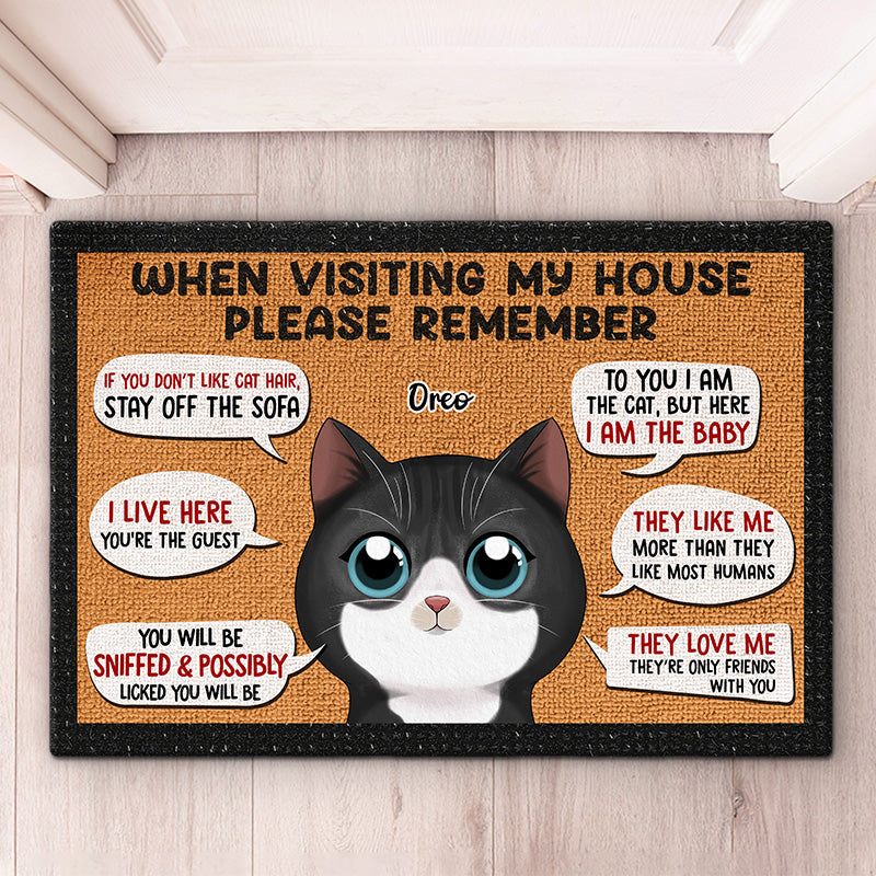 Remember When Visit Our House - Cat Personalized Custom Decorative Mat - Gift For Pet Owners, Pet Lovers