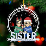 Thanks For Being My Besties - Bestie Personalized Custom Ornament - Acrylic Custom Shaped - Christmas Gift For Best Friends, BFF, Sisters