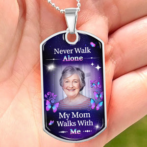 Custom Photo Walk With Me - Memorial Personalized Custom Necklace - Sympathy Gift, Gift For Family Members
