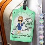 A Girl Who Loves Traveling - Travel Personalized Custom Luggage Tag - Holiday Vacation Gift, Gift For Women