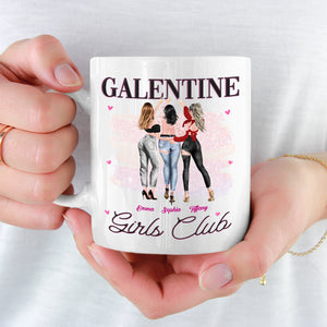 Galentine Girls Club - Bestie Personalized Custom Mug - Valentine Gift For Best Friends, BFF, Sisters