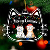 Meowy Catmas - Cat Personalized Custom Ornament - Acrylic Cat Shaped - Christmas Gift For Pet Owners, Pet Lovers