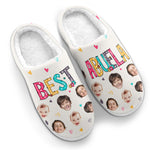 Custom Photo Best Nana Ever - Family Personalized Custom Fluffy Slippers - Gift For Mom, Grandma