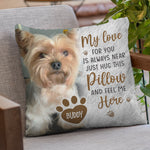 Custom Photo Just Hug This Pillow And Feel Me Here - Memorial Personalized Custom Pillow - Sympathy Gift, Gift For Dog Lovers, Pet Owners