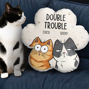 Nous régnons sur la maison - Coussin personnalisé en forme de chat - Cadeau pour les propriétaires d'animaux et les amoureux des animaux