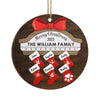 Seasons Greetings - Family Personalized Custom Ornament - Wood Round Shaped - Christmas Gift For Family Members