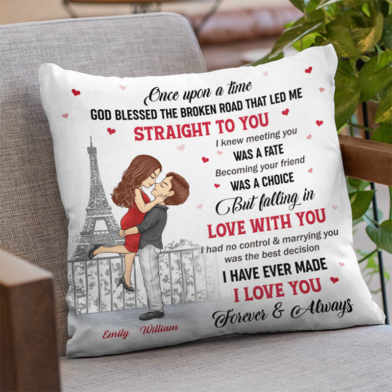 The Day I Met You - Couple Personalized Custom Pillow - Gift For Husband Wife, Anniversary