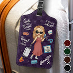 Work Hard, Travel Hard - Travel Personalized Custom Luggage Tag - Holiday Vacation Gift, Gift For Women