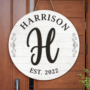 Our Home Sweet Home - Family Personalized Custom Round Shaped Home Decor Wood Sign - House Warming Gift For Family Members