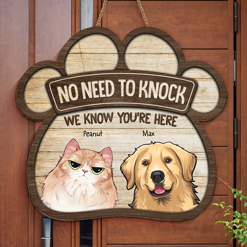 This House Is Ruled By Us - Dog & Cat Personalized Custom Shaped Home Decor Wood Sign - House Warming Gift For Pet Owners, Pet Lovers