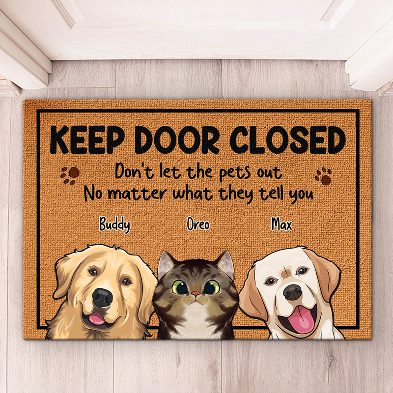 We Rule This House - Dog & Cat Personalized Custom Decorative Mat - Gift For Pet Owners, Pet Lovers